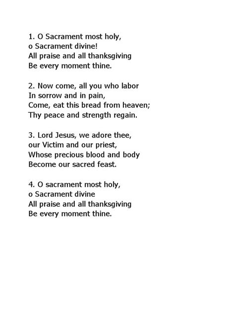 O Sacrament Most Holy | PDF