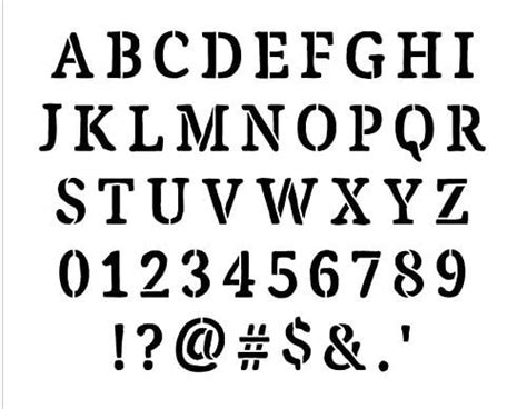 Letter Stencil by StudioR12 - Uppercase Alphabet with Numbers and Symbols -Rustic Serif- Great ...