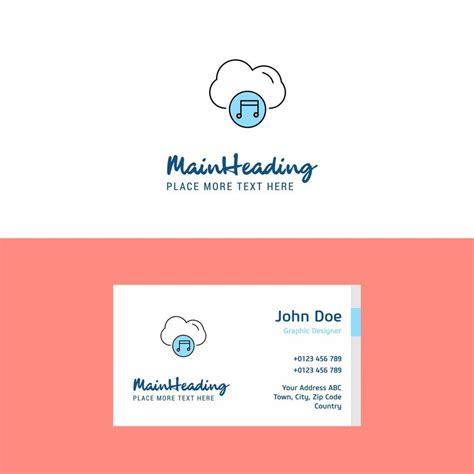 Flat Music on cloud Logo and Visiting Card Template Busienss Concept ...