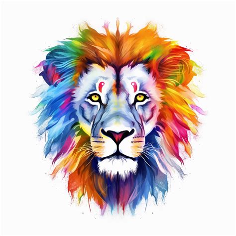 Premium AI Image | A colorful lion with a mane.