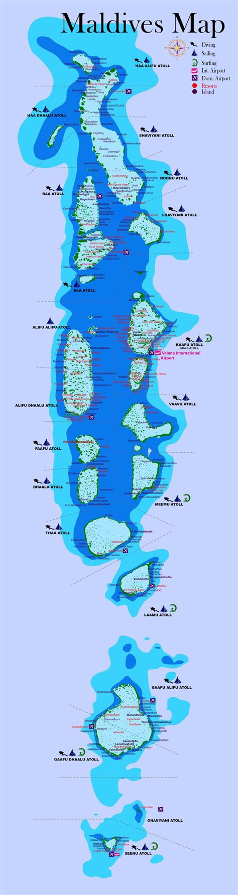 Maldives Map full. | Mapas