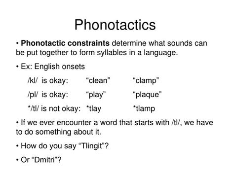 PPT - Phonology, Part V: Rules + Syllable Structure PowerPoint Presentation - ID:272970