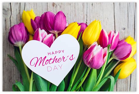 Happy Mother's Day (Tulips) - 55mm x 85mm Florist Cards - CelloExpress