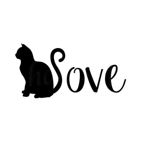 Funny Cat Decal Love Cats Sticker Cat Car Truck Wall Home Glass Window Door Decal Car Sticker ...