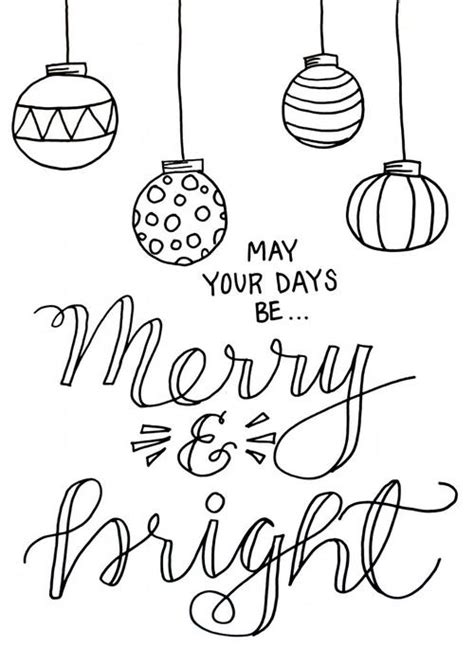 Merry and Bright Christmas Coloring Page | AllFreeChristmasCrafts.com