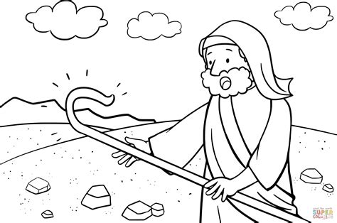 God Gave the Staff to Moses coloring page | Free Printable Coloring Pages