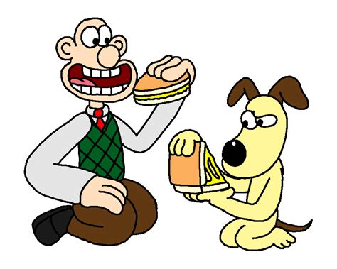 Wallace and Gromit eating Grilled Cheese by Blackrhinoranger on DeviantArt