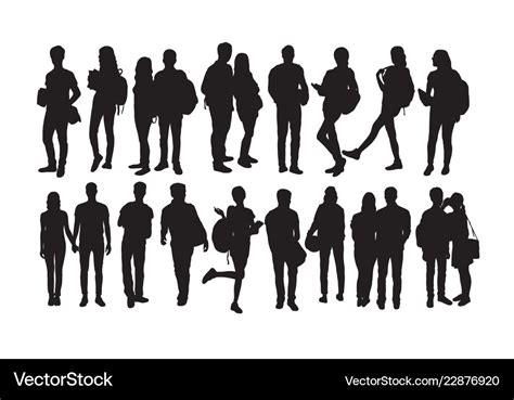 Student activity silhouettes Royalty Free Vector Image