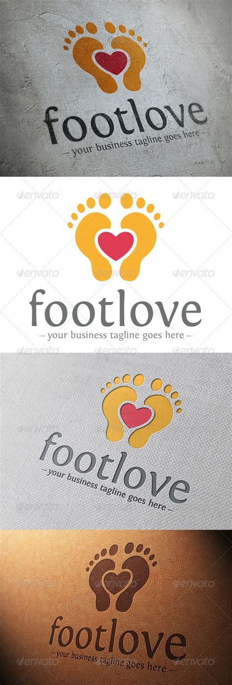 Foot Love Logo Template #GraphicRiver - Three color version: color ...