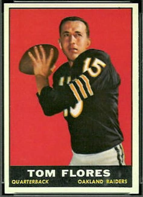 1961 Topps Football Card #186: Tom Flores rookie card