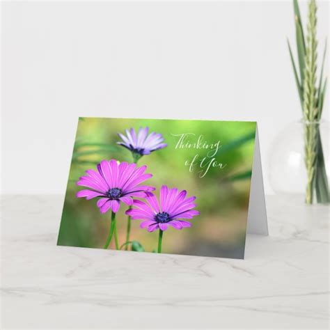 Thinking of You with flowers Card | Zazzle