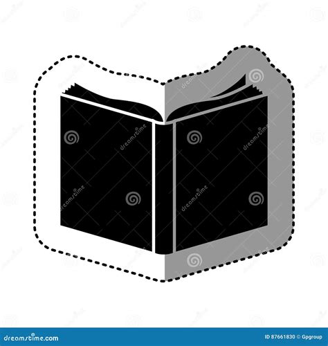 Black Silhouette Sticker with Book Stock Illustration - Illustration of school, paper: 87661830