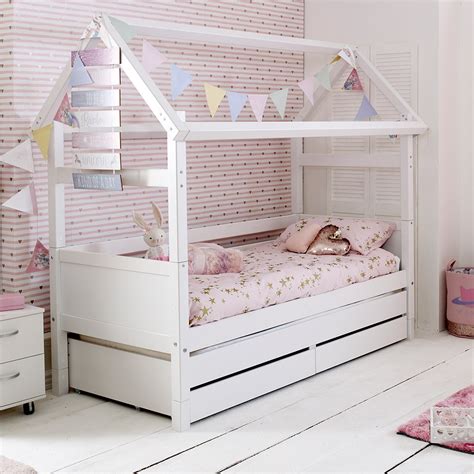 Flexa Nordic Kids House Bed Frame 2 In White - Kids Avenue | Cuckooland