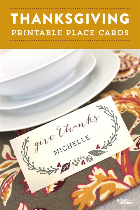 Free Printable - Thanksgiving Place Cards