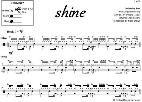 Shine - Collective Soul - Drum Sheet Music