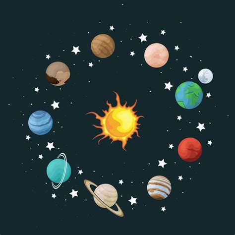 Solar system vector seamless pattern of planets in space universe ...