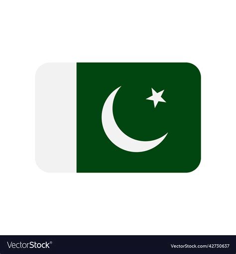 Pakistan flag icon on white background Royalty Free Vector