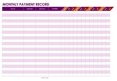 10 Best Free Printable Payment Log Sheet Template | Student attendance ...