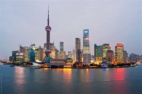 "Pudong Skyline (elevated View Across Huangpu River From The Bund), Shanghai, China" by Stocksy ...