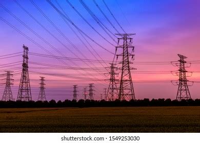 Electricity Tower Silhouette Sky Landscape Dusk Stock Photo 1549253030 | Shutterstock