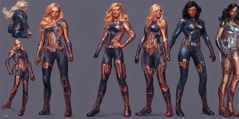 female marvel superhero concept art, award winning, | Stable Diffusion