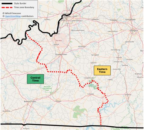 Time Zone Map Kentucky Counties - United States Map