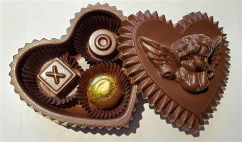 Cupid Face heart shaped chocolate box - Virginia's Finest Chocolates