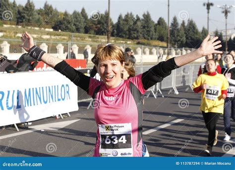 Happy Runner at the Marathon Editorial Stock Image - Image of finish, smile: 113787294