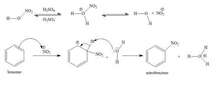 Show the mechanism of nitration of benzene using Friedel-crafts reaction. | Homework.Study.com