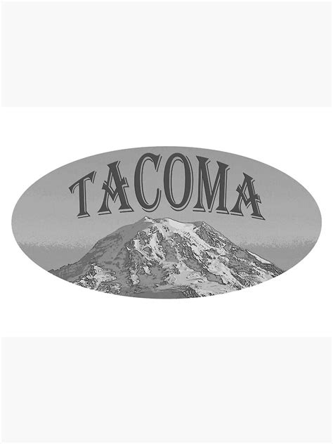 "Tacoma, Washington State Mountain Emblem in Black and White" Water Bottle for Sale by ...