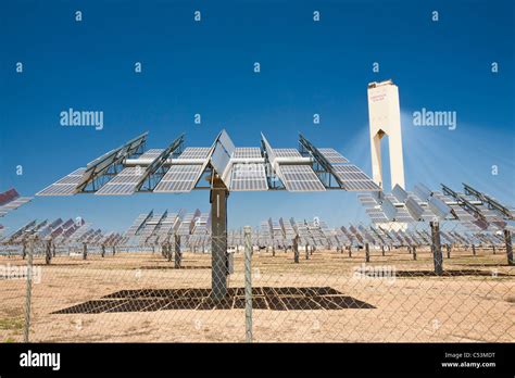 The PS10 solar thermal tower, the only such working solar tower currently in the world. Its is ...