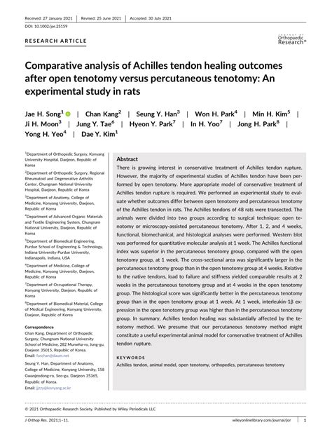 (PDF) Comparative Analysis of Achilles Tendon Healing Outcomes after Open Tenotomy versus ...