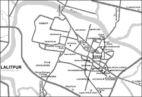 Map of Lalitpur(Patan) City, Nepal