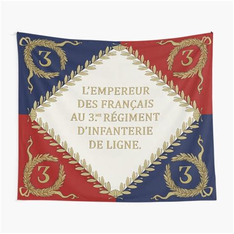 "Napoleonic French regimental flag '3me' 1804" Tapestry for Sale by ...