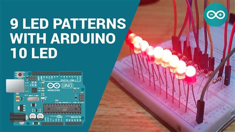 9 LED Patterns with Arduino using for loop and Function - YouTube