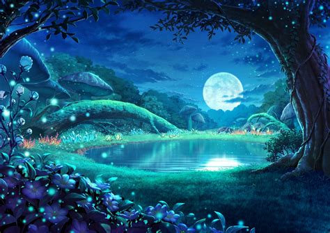 Forest Anime Night Wallpapers - Wallpaper Cave