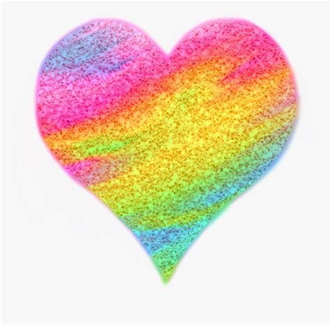 #heart #rainbow #glitter #glow - Heart, HD Png Download , Transparent ...