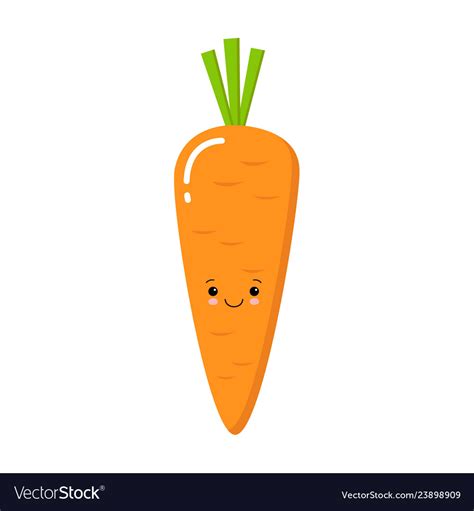 Cartoon cute carrot icon isolated on white Vector Image