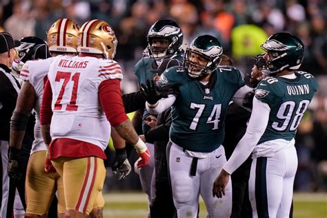 49ers' Trent Williams throws down Eagles' K'Von Wallace in NFC title ...