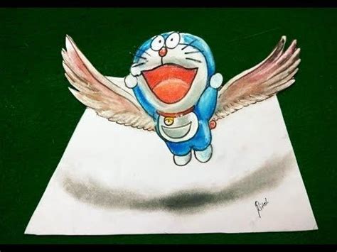 How to draw flying Doraemon | Drawing 3d Doraemon | Doroemon drawing tutorial - YouTube ...