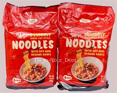 Trader Joe's SQUIGGLY Knife Cut Style Noodles with Soy & Sesame ~ Free Shipping! | eBay