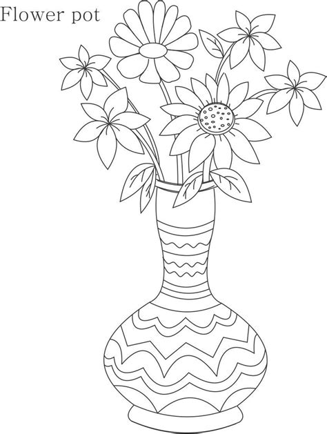 Vase With Flowers Drawing at GetDrawings | Free download