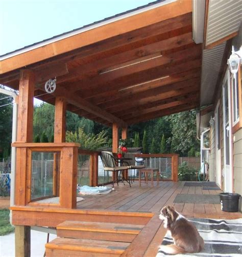 Partial cover for existing deck | Covered deck designs, Decks and porches, Covered decks