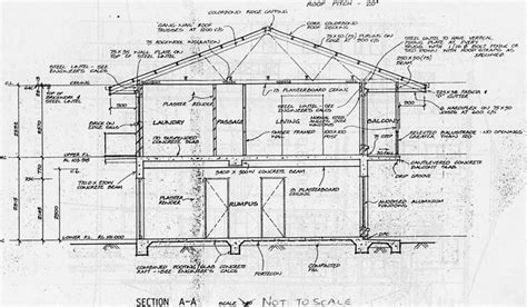 1-Architectural cross-section of the two-storey house used for the ...