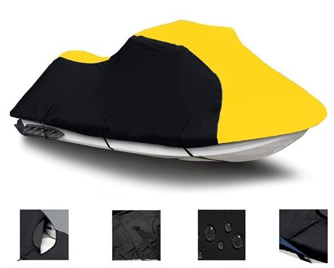 Deluxe Trailerable Jet Ski Covers 600 Denier - Black/Yellow