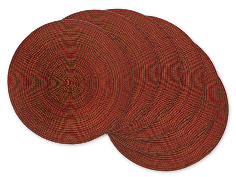 Variegated Red Round Polypropylene Woven Placemat (Set of 6) - Walmart.com