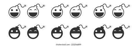 Smile Bomb Icon Set Bomb Character Stock Vector (Royalty Free ...