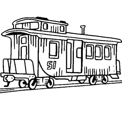 Train Caboose Coloring Pages Printable