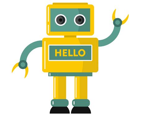 Funny Yellow Robot clipart transparent - Clipart World