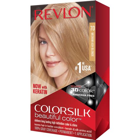 3 Pack Revlon Colorsilk Beautiful Permanent Hair Color 70 Medium Ash ...